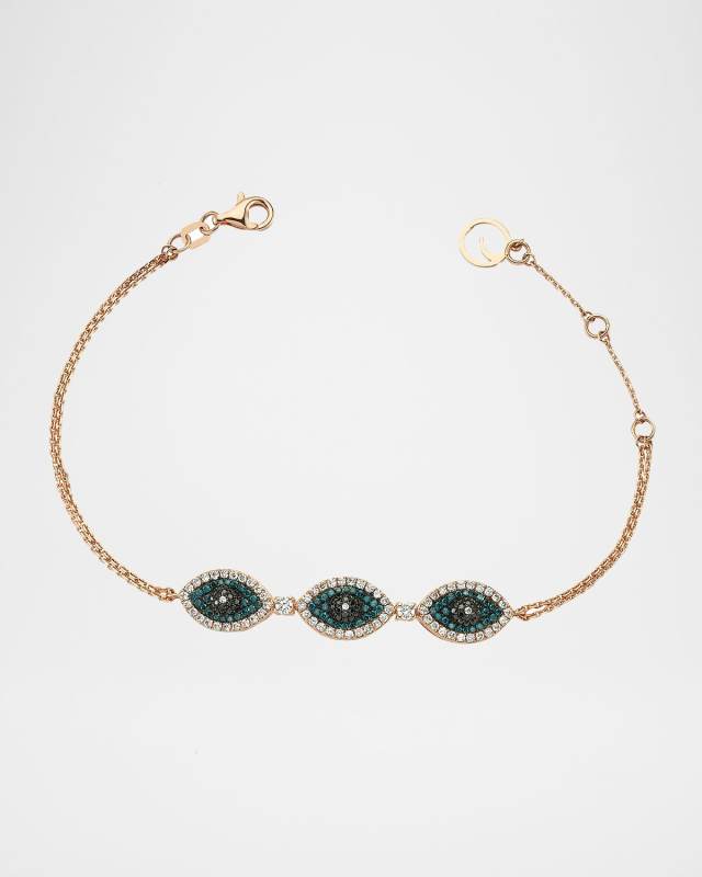 Eye Light Multi-Diamond 3-Station Bracelet